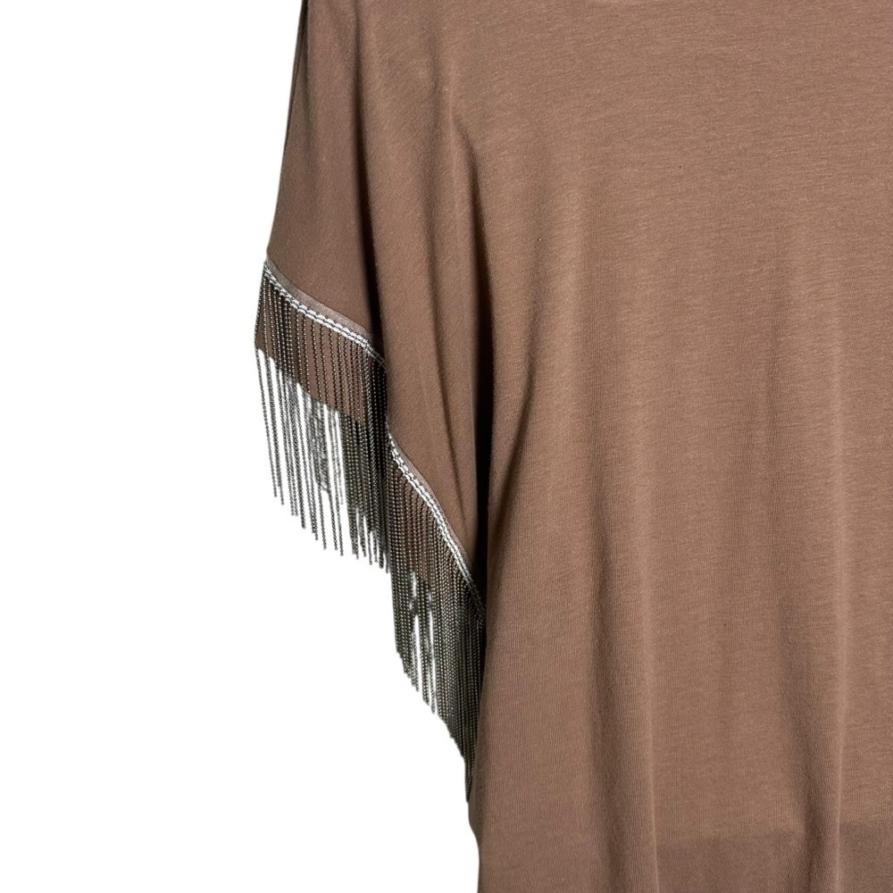 VOCAL Tunic Top Small Cotton Live To Ride Metal Fringe Short Sleeve Punk Moto - Picture 8 of 11